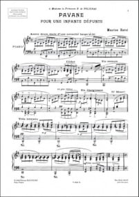 Ravel: Pavane Pour Une Infante Defunte for Piano published by Eschig